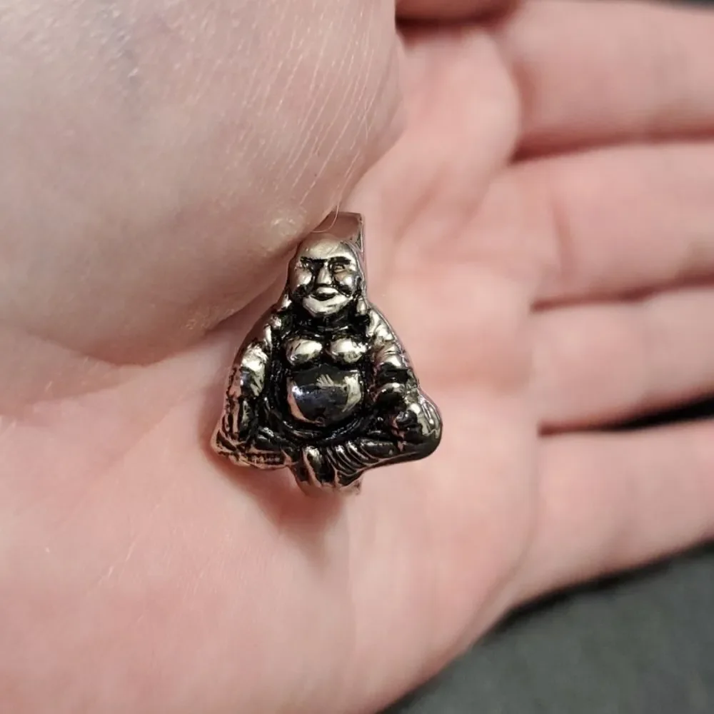 Silver tone Buddha ring size 9.25